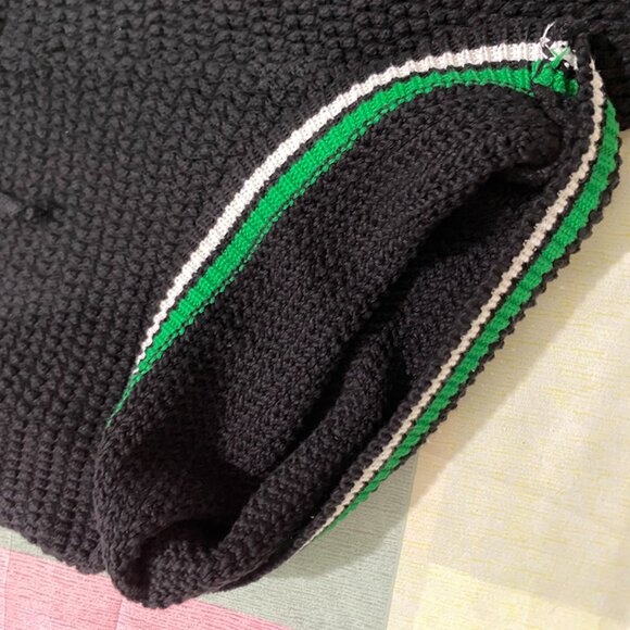 Casablanca Black Knit Shorts with Green Trim - Picture 4 of 8